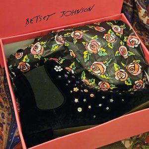 Betsey Johnson Black Velvet Jax Bootie